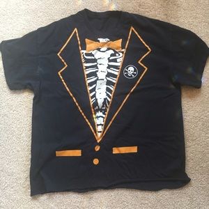 Shirt, Shredded Skeleton Tuxedo Halloween