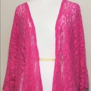 LULAROE LINDSAY Lightweight Pink Lace UNICORN - M