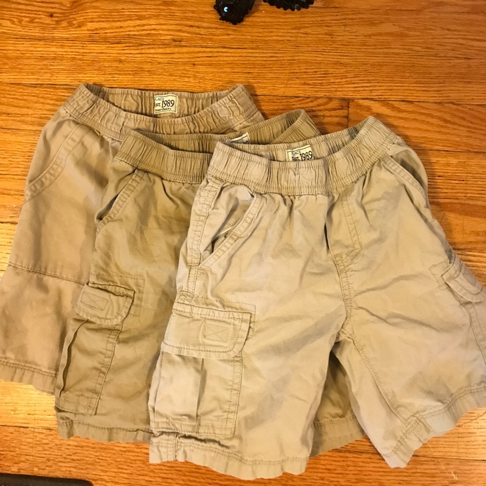 3 pairs of boys khaki shorts.