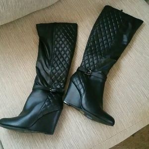 Black platform boots