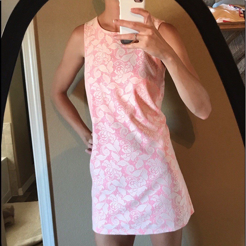 H&M Chaming Pink Lace Shift Dress Size Small