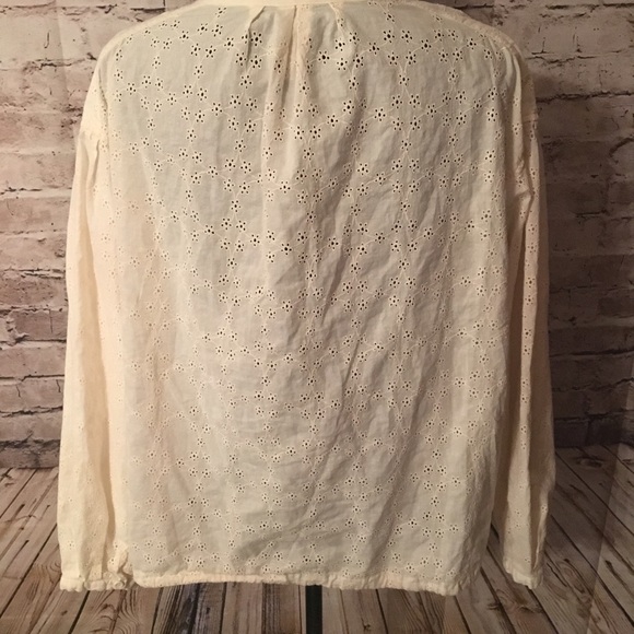 Free People Stars Align Eyelet Button Down Blouse - Picture 2 of 3