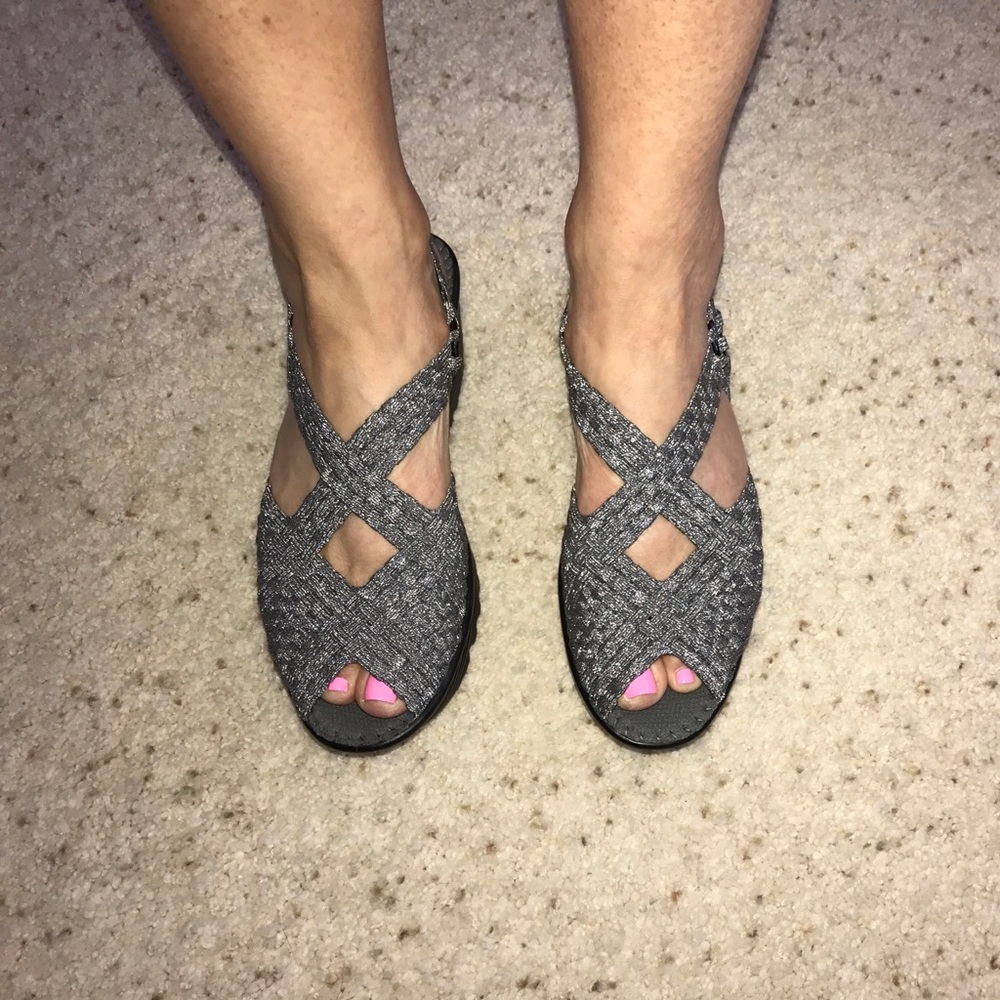 bernie mev. Woven Elastic Sandal Pewter Sz 38 (8)