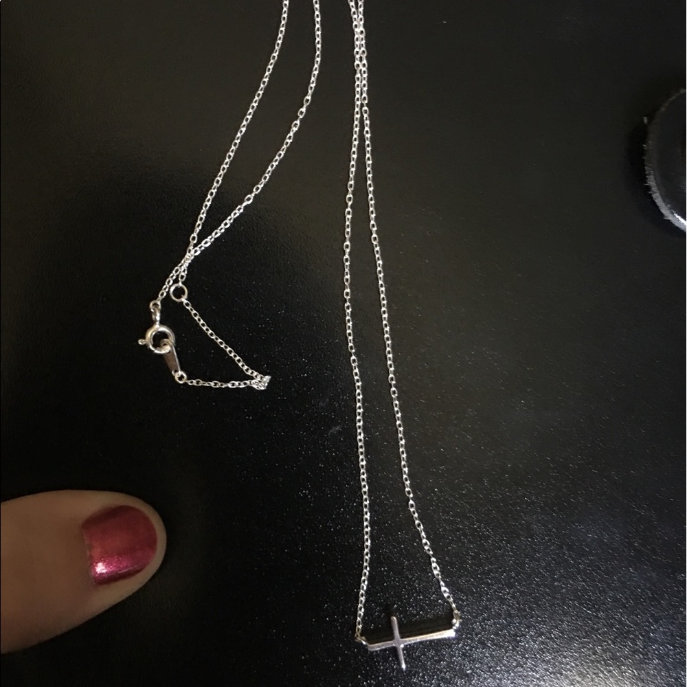 Sterling Silver sideways cross