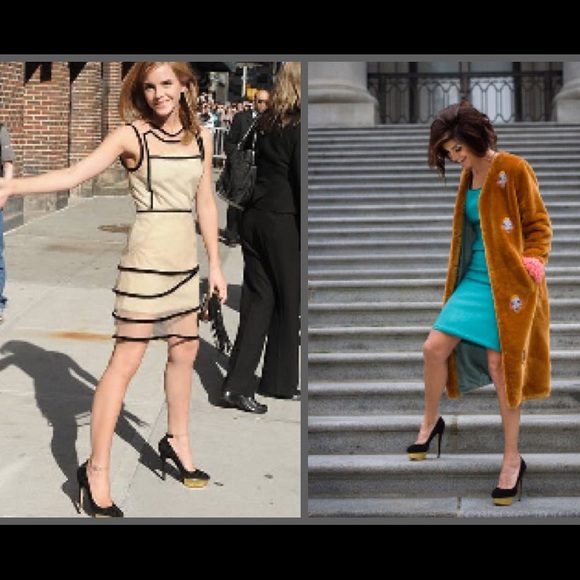 SOLD!!!π€Suede/gold platform pumps π  - Picture 3 of 8