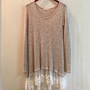 Knit Tunic with Lace Detail