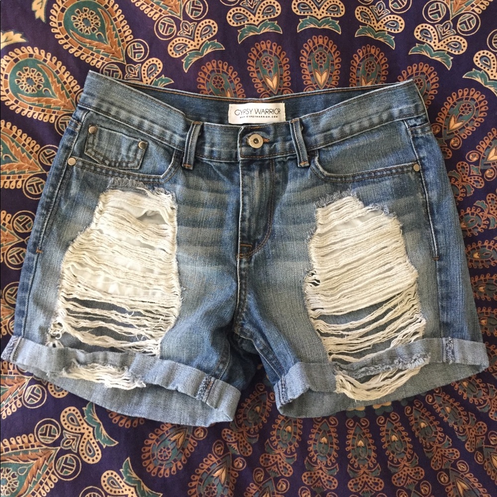 Gypsy Warrior ripped boyfriend shorts