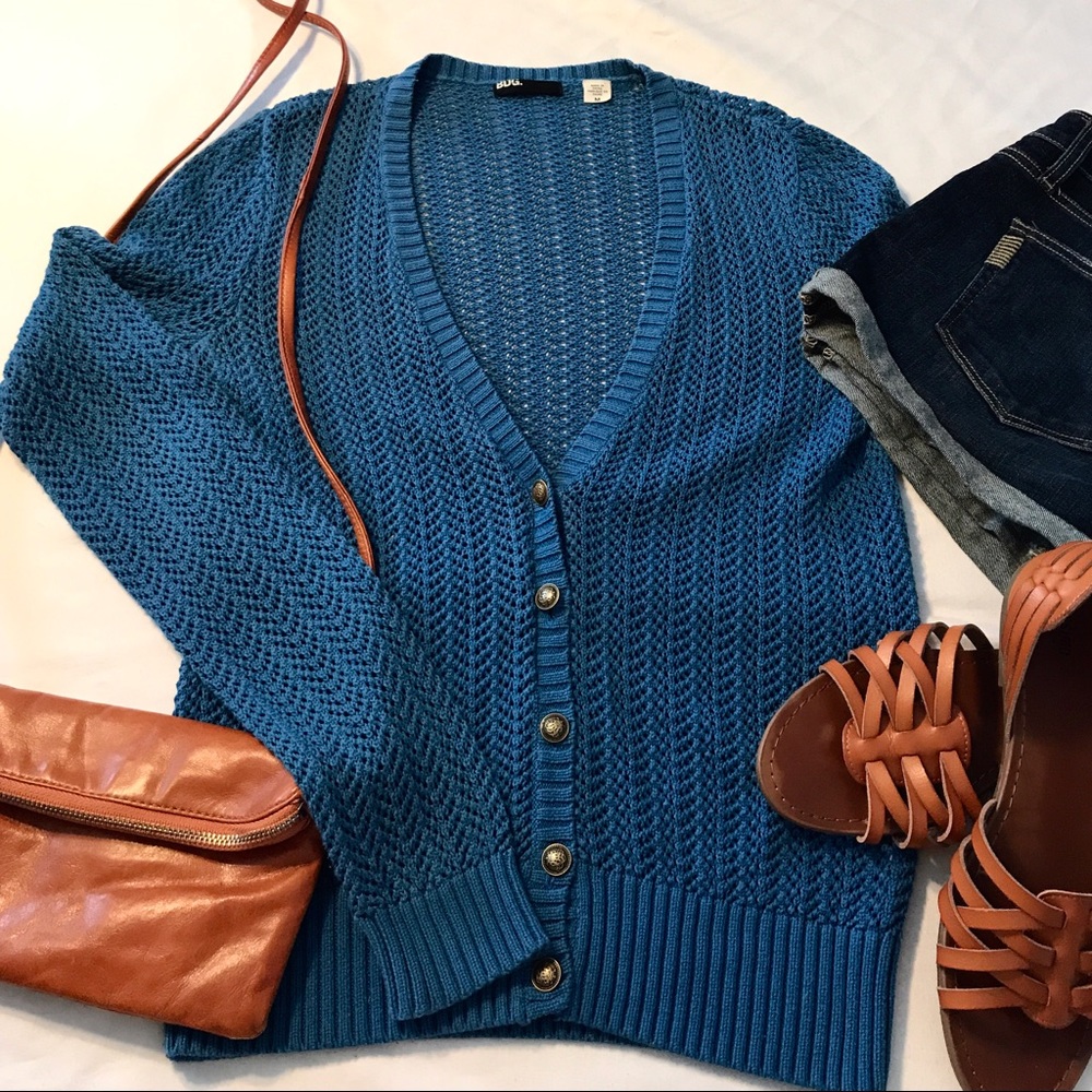 BDG blue grandpa cardigan