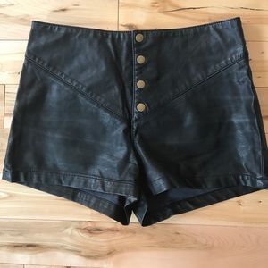 Urban Outfitters faux leather shorts