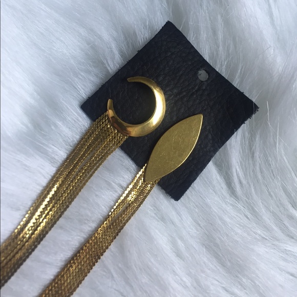 NWOT Free People Gold Crescent Earrings - Picture 2 of 5