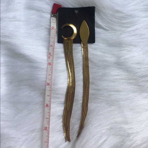 NWOT Free People Gold Crescent Earrings - Picture 3 of 5