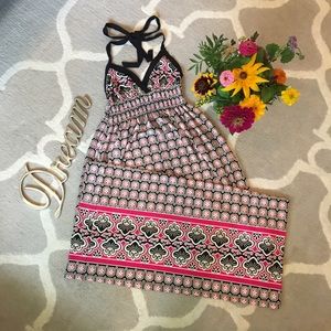 Pink & Black Maxi Dress