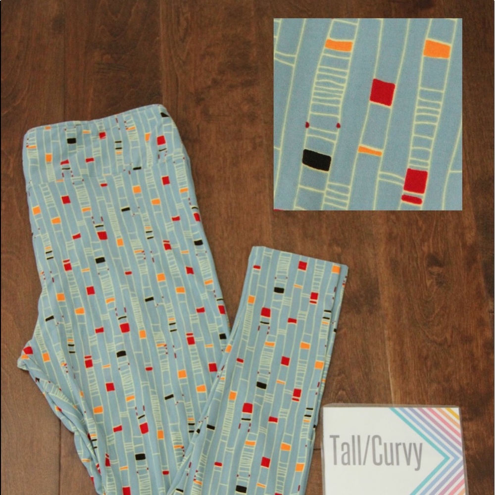 LULAROE TC LEGGINGS Unicorn Pattern Soft Blue Geo