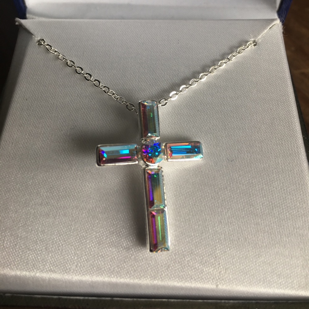 Crystal cross necklace