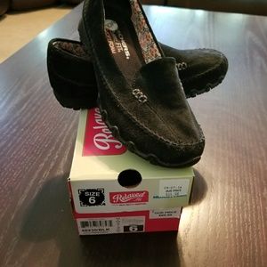 Skechers black suede memory foam shoes