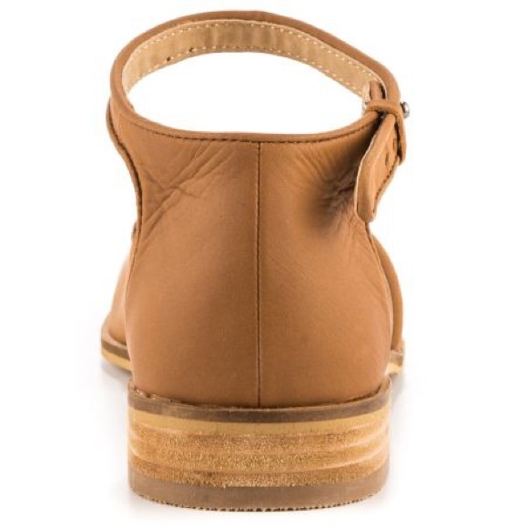 Tan Leather Mary Jane Loafer Espadrille Flats - Picture 4 of 5