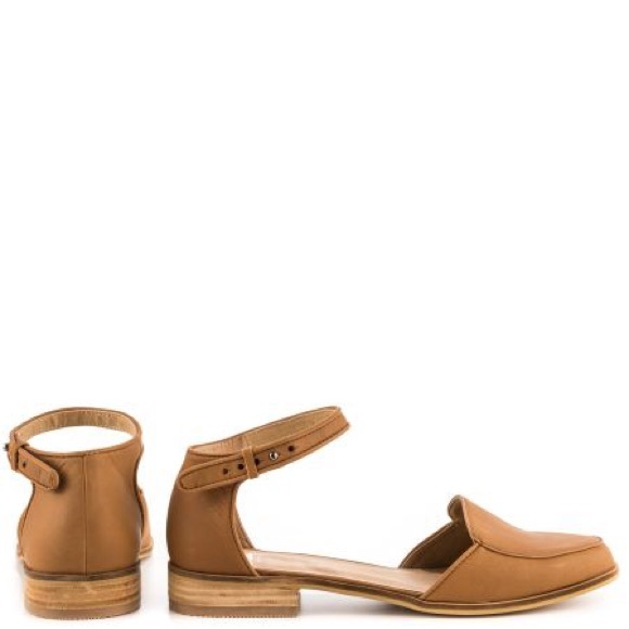 Tan Leather Mary Jane Loafer Espadrille Flats - Picture 5 of 5