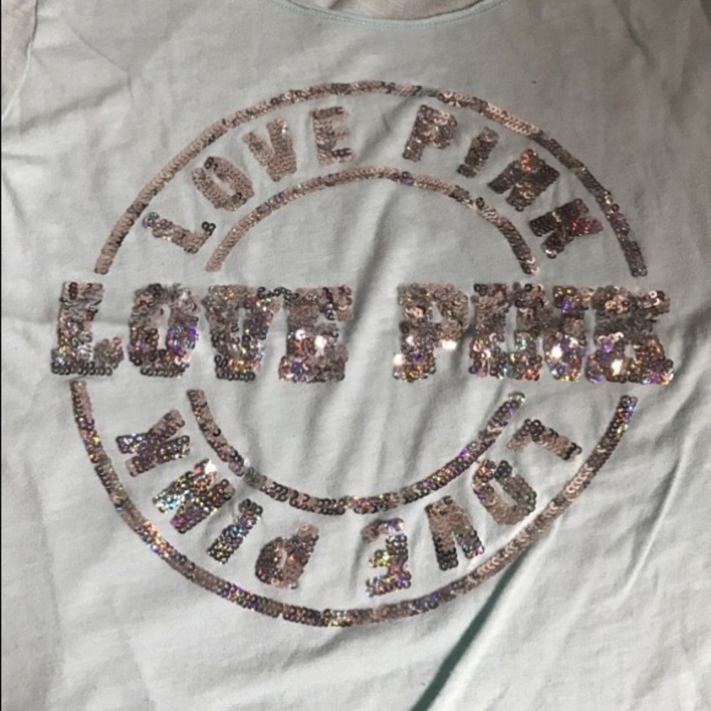 Victoria Secret Pink Blue Scoop Neck Tee