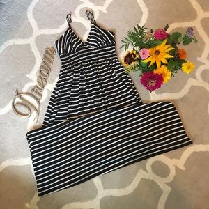 Black//White//Stripe Maxi Dress