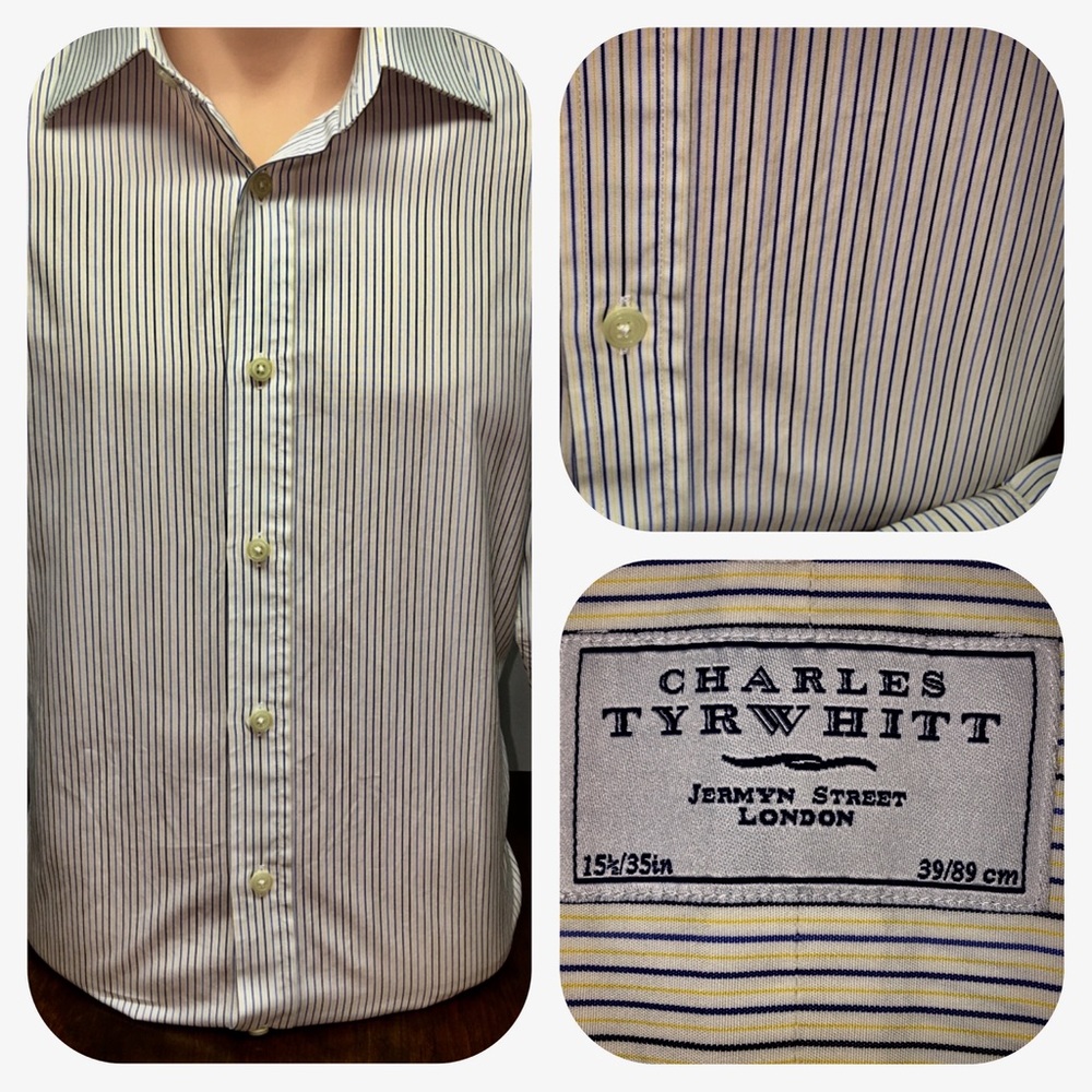 Charles Tyrwhitt shirt, French Cuff, 15.5/35in