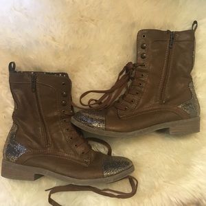 Glitter Combat Boots