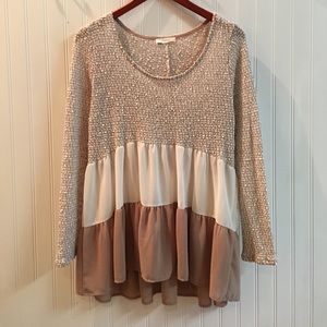 Knit Tunic with Ruffle Bottom