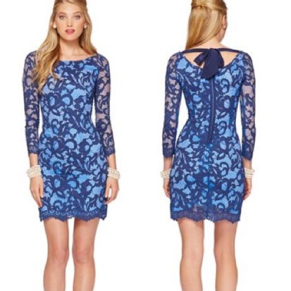 LILLY PULITZER BLUE LACE SHIFT DRESS