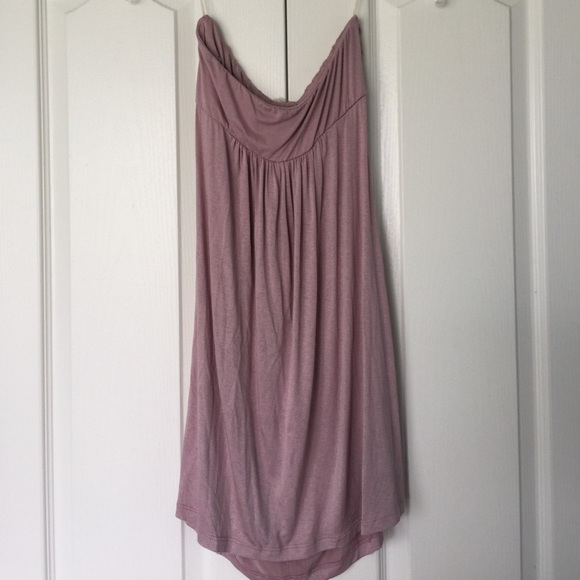 Brooch embellished strapless dress - mauve - Picture 4 of 6
