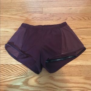 Maroon Lululemon shorts