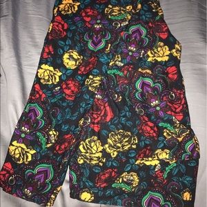 Black Floral TC LulaRoe Leggings
