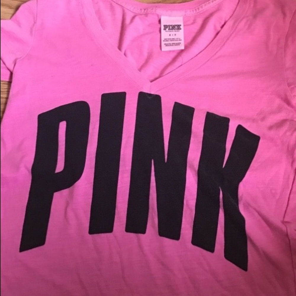 Victoria Secret Pink, Pink V- Neck Tee