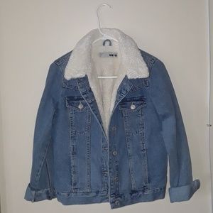 SOLD 🎉🎉 denim borg jacket from Topshop