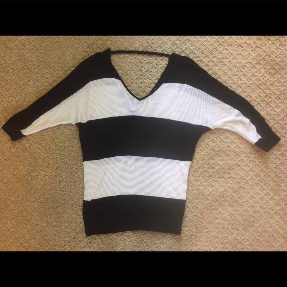 Express black & white striped sweater - NWT