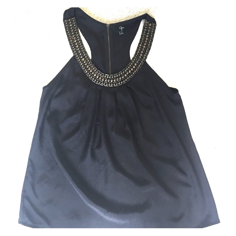 Bloomingdales black embellished blouse