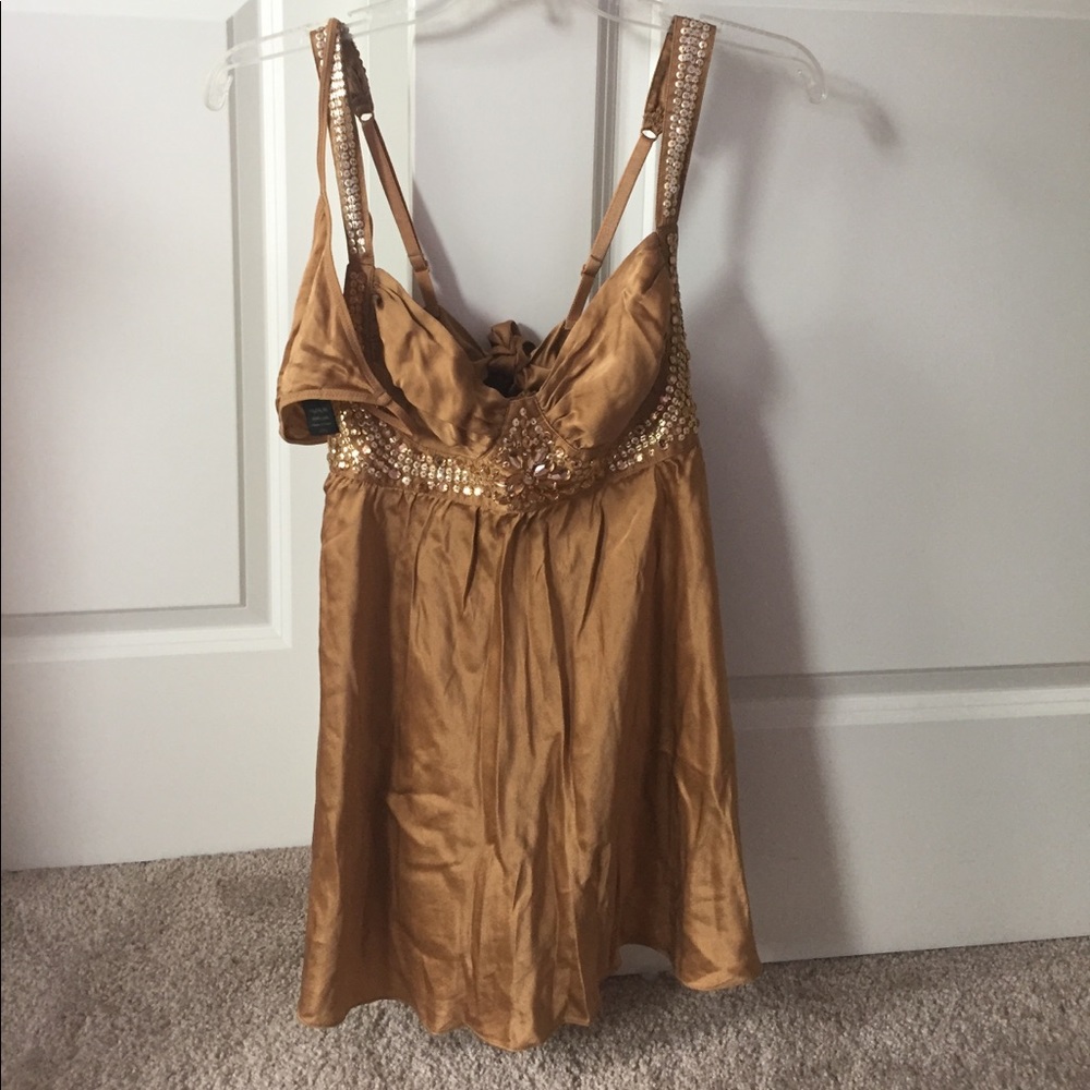 Victoria's Secret Gold Satin Chamise