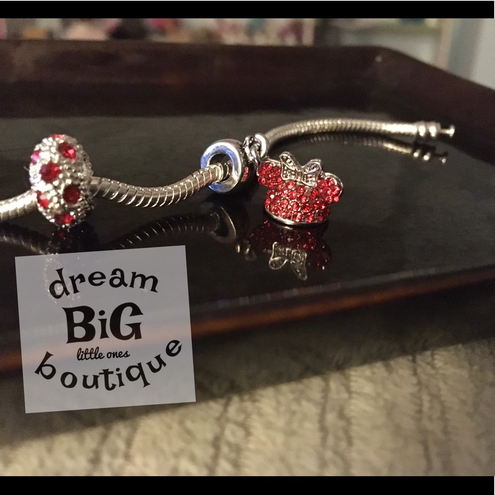4 new Minnie Mouse charms Disney glass slipper