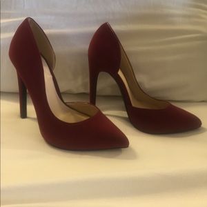 Heels Pumps Burgundy Wine Maroon Crimson