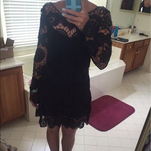 Free people black crochet dress