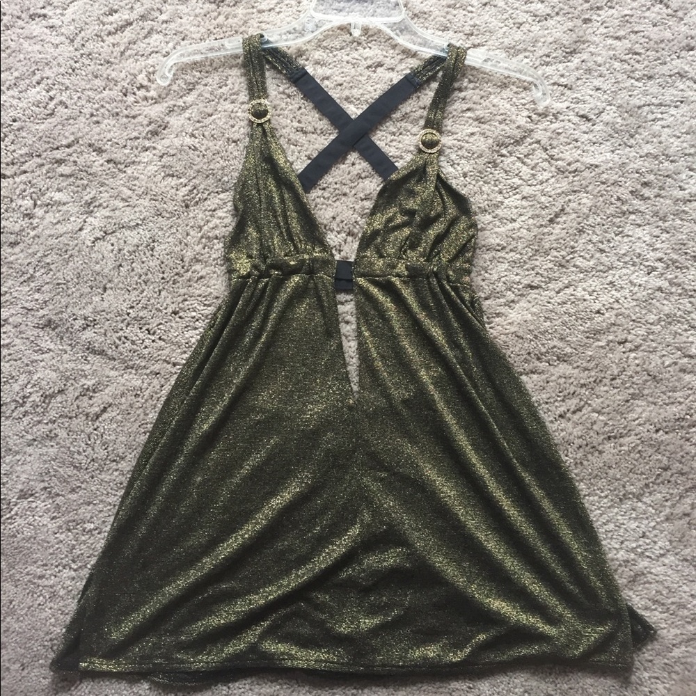 Victoria's Secret Gold & Black Sparkley Slip