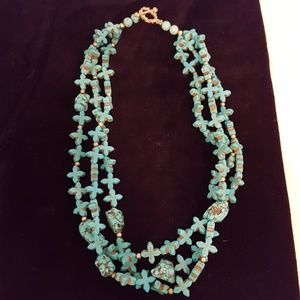 Turquoise 3 Strand Necklace.