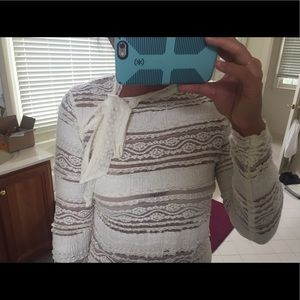 Zara white long sleeve top