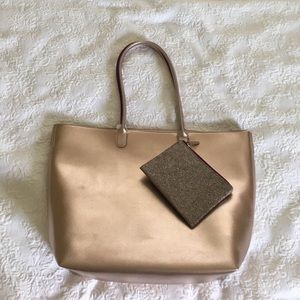 NWT Rose Gold Tote Bag