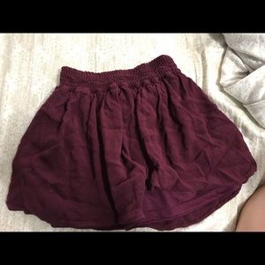 LA hearts maroon skirt