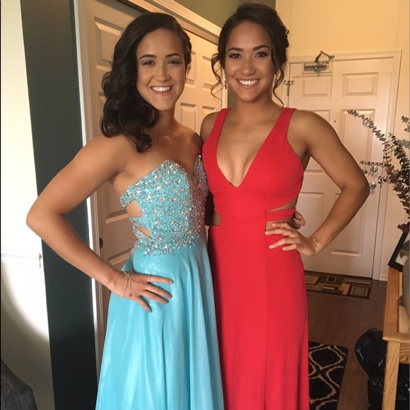 I am selling the RED PROM DRESS on the right. - Picture 1 of 4