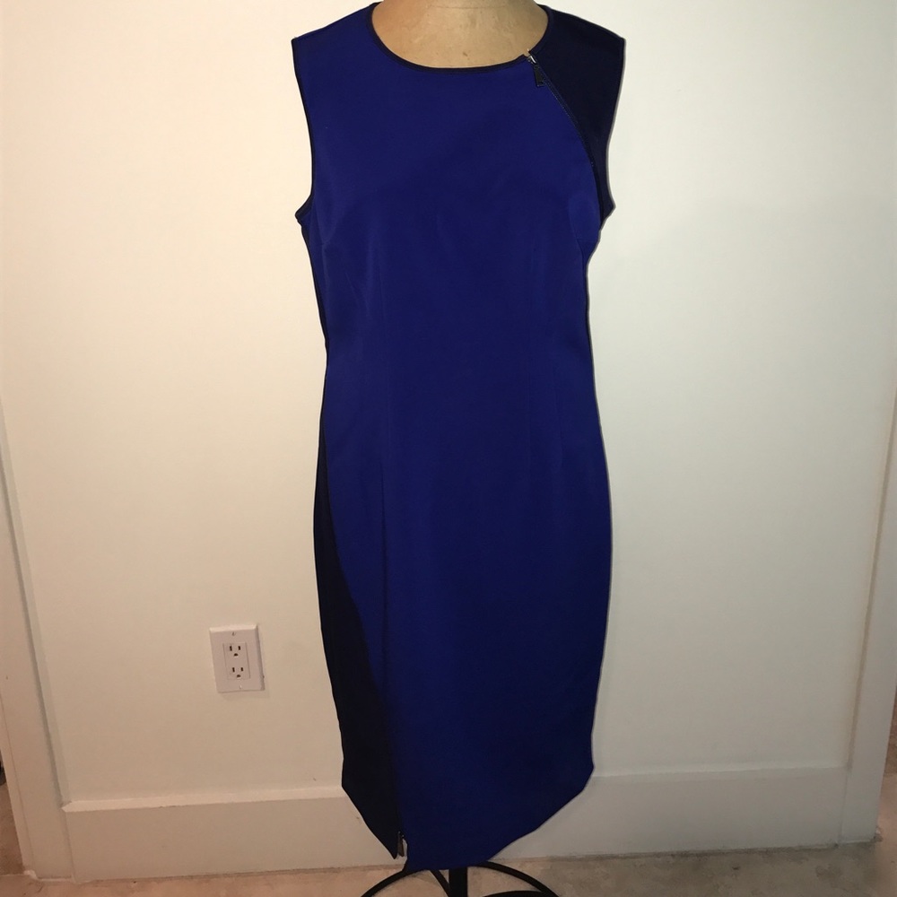 Elie Tahari color block zipper sleeveless dress