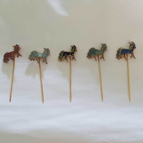 Cloisonné Unicorn Horse Lapel Pin Bundle - Picture 1 of 6