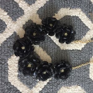 Black flower jcrew necklace