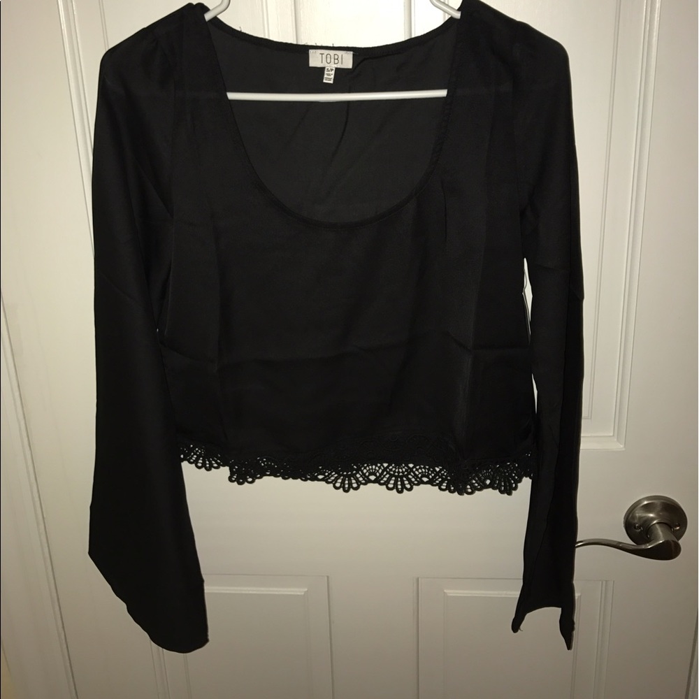 Crop top floral long sleeve