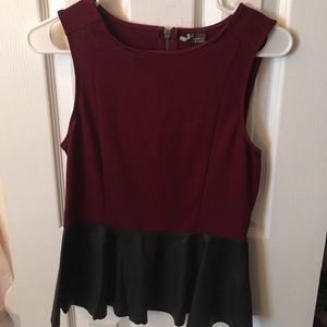 Urban Outfitters Red and Leather Peplum
