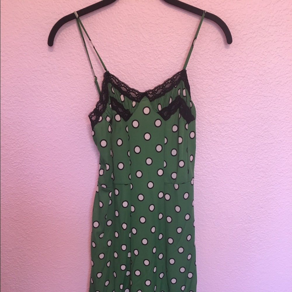 Gaultier Lace and polka dot slip dress.